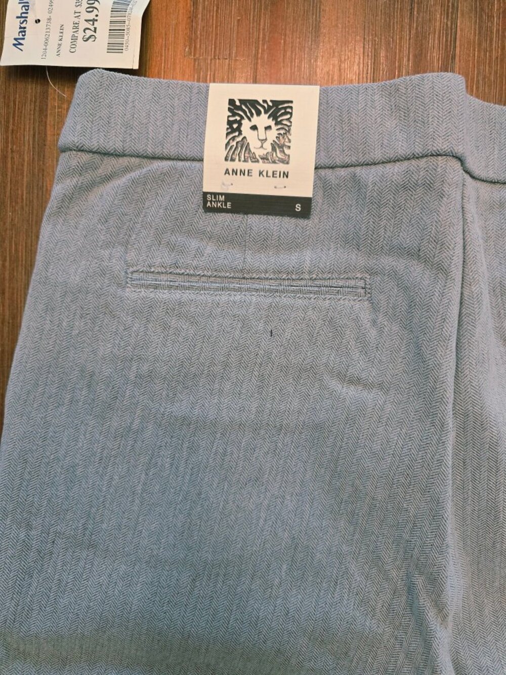 Anne Klein Slim Ankle Pants Herringbone Size S NWT